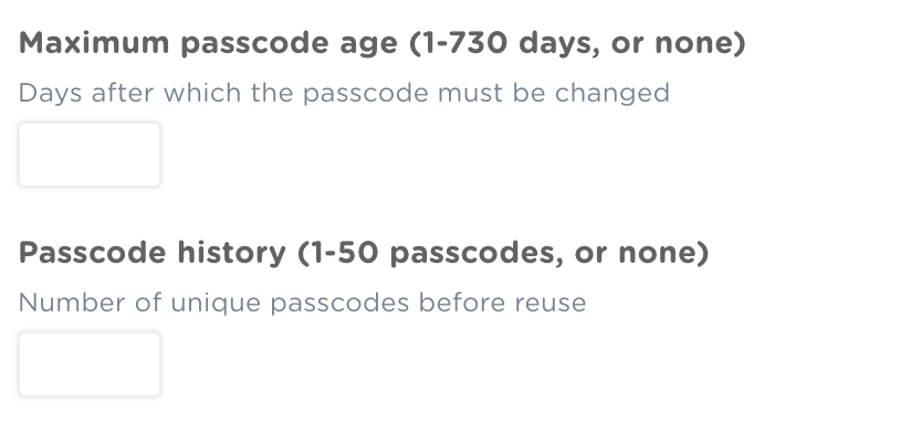 passcode age history